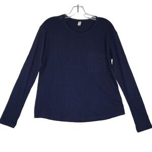 BP Basic Shirt Womens Size Small Blue Long Sleeve Pocket Tee Casual Everyday Top